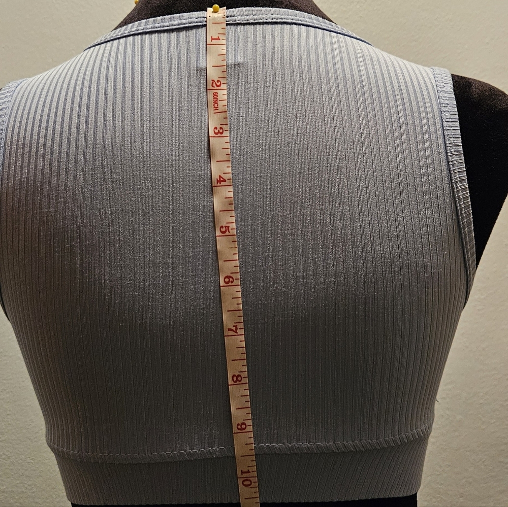 Baby Blue Ribbed Tank Tops - Picture 2 of 5
